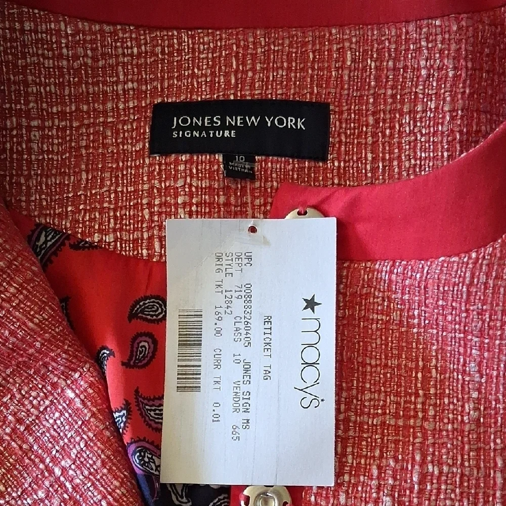 New Jones New York Pink Tweed Blazer